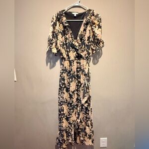 LC Lauren Conrad Black and Cream Asymmetrical Dress